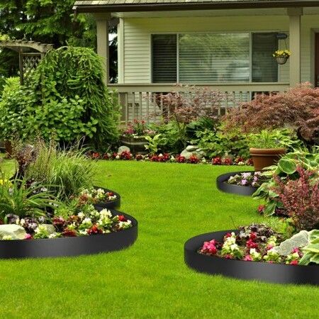 Landscape Edging, 25.4cm Depth 12.2m Total Length, Recycled HDPE Coiled Terrace Board, Flexible Bender Border for Landscaping, Lawn, Garden, Yard, Against Invading Weeds, Black