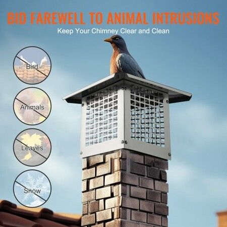 Chimney Cap 9鈥?x 9鈥?304Stainless Steel Fireplace Flue Caps Cover Mesh