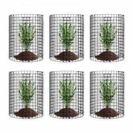 6 Pack Plant Protector from Animals 320mm Dia. x 355mm H Metal Plant Cage