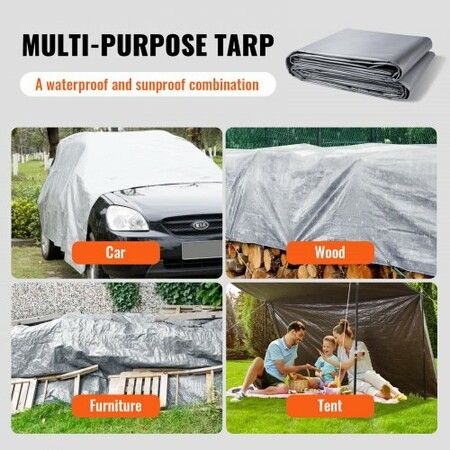 Tarp Waterproof Tarpaulin 16 x 20 ft 10Mil Plastic Poly Tear UV Resistant