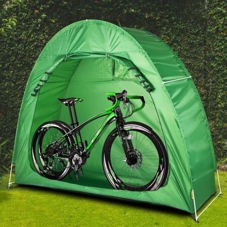 Bicycle Storage Tent Bike Storage Cover 420D Waterproof Green w/ Carry Bag