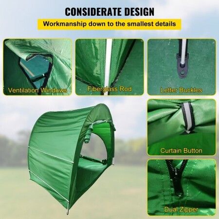 Bike Cover Storage Tent, 420D Oxford Fabric Portable for 4 Bikes, Outdoor Waterproof Anti-Dust Bicycle Storage Shed, Heavy Duty for Bikes, Lawn Mower, and Garden Tools, with Carry Bag, Green