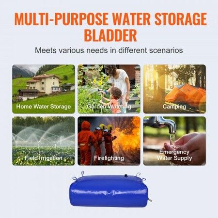 Portable Water Storage Bladder 87 Gal 1000D PVC Collapsible Water Tank