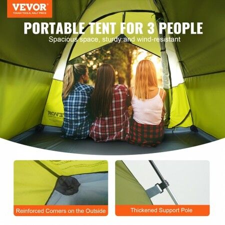 Camping Tent, 7 x 7 x 4 ft Fit for 6 Person, Waterproof Lightweight Backpacking Tent, Easy Setup, with Door and Window, for Outdoor Family Camping, Hiking, Hunting, Mountaineering Travel