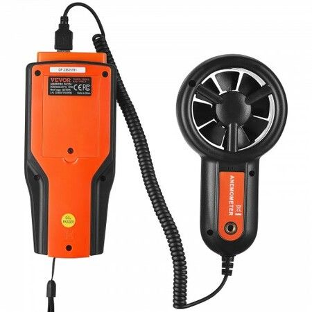 Split Handheld Anemometer, -10鈩?to 60鈩? Digital Wind Speed CFM Meter Gauge with LED Backlight Screen, Measures Wind Velocity Wind Temperature Air Flow Wind Chill, for Sailing Surfing Flying HVAC