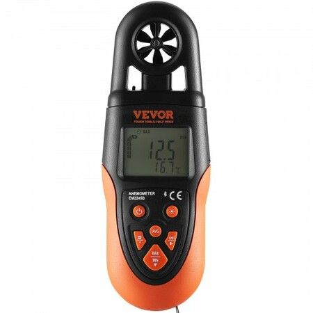 Bluetooth Handheld Anemometer, -10鈩?to 60鈩? Digital Wind Speed Meter Gauge with LED Backlight Screen, Measures Wind Velocity Wind Temperature Air Flow Wind Chill, for Surfing Drone Flying HVAC