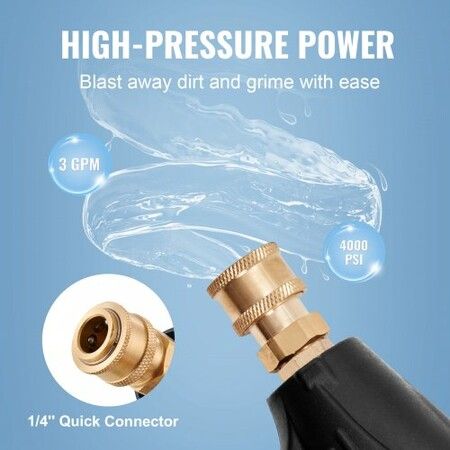 1/4'' High Pressure Washer Gun 4000PSI Power Wash Foam Spray w/ Nozzle