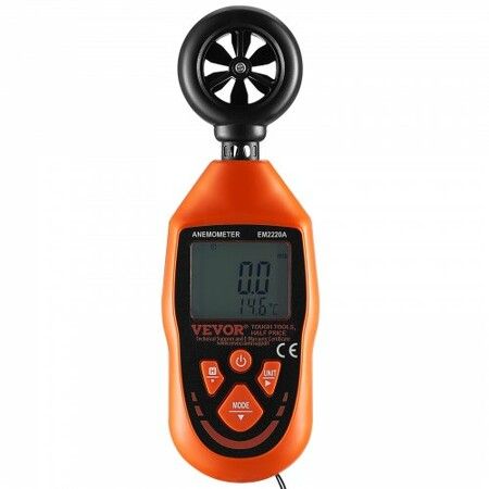 Handheld Anemometer, -10鈩?to 45鈩? Digital Wind Speed Meter Gauge with LED Backlight Screen, Measures Wind Velocity Wind Temperature Air Flow Wind Chill, for Sailing Surfing Drone Flying HVAC