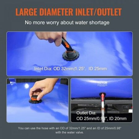 Portable Water Storage Bladder 540L 1000D PVC Collapsible Water Tank