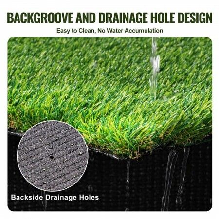 Artifical Grass, 4 x 6 ft Rug Green Turf, 1.38"Fake Door Mat Outdoor Patio Lawn Decoration, Easy to Clean with Drainage Holes, Perfect For Multi-Purpose Home Indoor Entryway Scraper Dog Mats