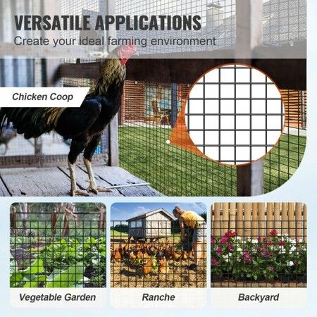 Hardware Cloth, 36'' x 50' Galvanized Wire Mesh Roll, 19 Gauge Chicken Wire Fence Roll, Vinyl Coating Metal Wire Mesh for Chicken Coop Barrier, Rabbit Snake Fences, Poultry Enclosures