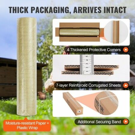 Hardware Cloth, 36'' x 50' Galvanized Wire Mesh Roll, 19 Gauge Chicken Wire Fence Roll, Vinyl Coating Metal Wire Mesh for Chicken Coop Barrier, Rabbit Snake Fences, Poultry Enclosures