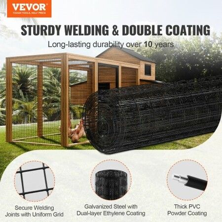 Hardware Cloth, 36'' x 50' Galvanized Wire Mesh Roll, 16 Gauge Chicken Wire Fence Roll, Vinyl Coating Metal Wire Mesh for Chicken Coop Barrier, Rabbit Snake Fences, Poultry Enclosures