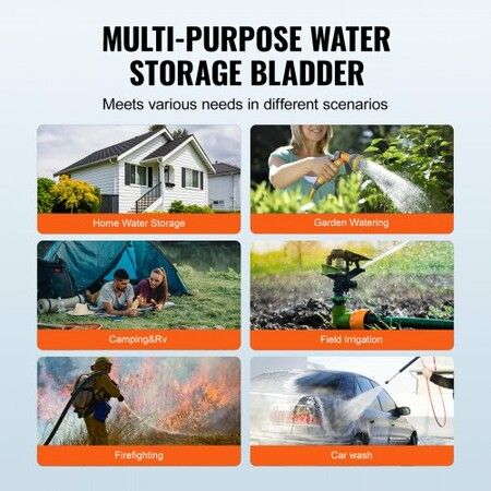 Portable Water Storage Bladder 240L PVC Collapsible Water Tank Black