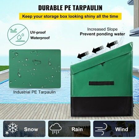 Outdoor Storage Box Patio Deck Box 150 Gallon Waterproof PE Tarpaulin