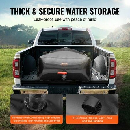 Portable Water Storage Bladder 330L PVC Collapsible Water Tank Black