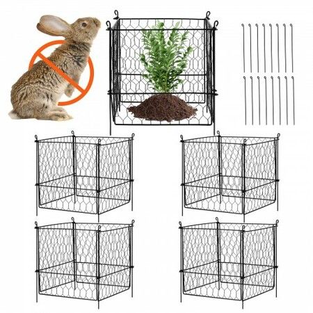 5 Pack Plant Protector from Animals 340 mm x 340 mm Metal Plant Cage