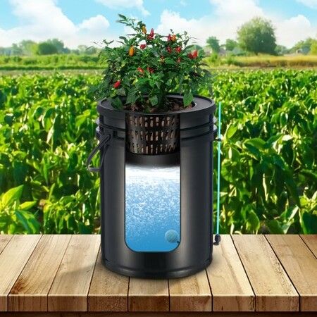 DWC Hydroponics Grow System Deep Water Culture with Top Drip 1 Bucket 20L