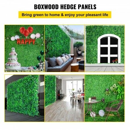 Artificial Boxwood Panels, 6 PCS50.8x50.8cmBoxwood Hedge Wall Panels, PE Artificial Grass Backdrop Wall 4 cm, Privacy Hedge Screen for Decoration of Outdoor, Indoor, Garden, Fence, and Backyard