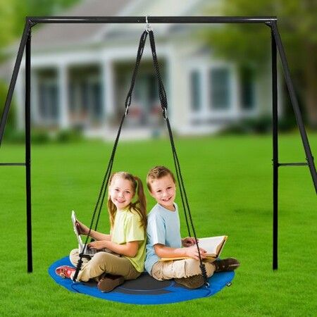 Tree Swing 40 In Saucer Swing 750lbs Weight Capacity 900D Oxford Blue