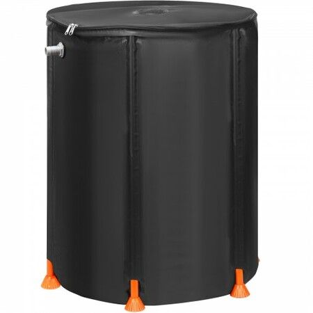 Collapsible Rain Barrel Rain Catcher 53 Gallon Large Capacity PVC Black