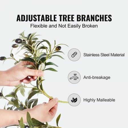 Artificial Olive Tree, 12.7cm Tall Faux Plant, Secure PE Material & Anti-Tip Tilt Protection Low-Maintenance Plant, Lifelike Green Fake Potted Tree for Home Office Warehouse Decor Indoor Outdoor