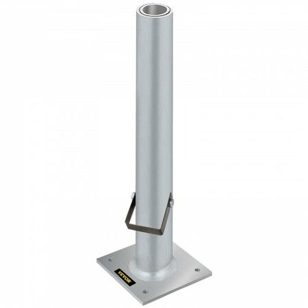 Umbrella Base, 2 in 1 Heavy Duty Umbrella Stand, Aluminum Umbrella's Holder Stand with 6" x 6" Base, Patio Umbrella Stand with 18.5" Height Pipes for 1.5"-2" Sunshade on Deck, Cement and Land