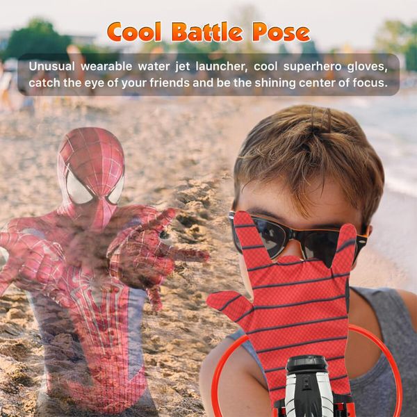 Summer Water Toys,Water Guns,Superhero Squirt Guns with Glove Summer Party Swimming Pool Beach Outdoor Water Fighting Toys