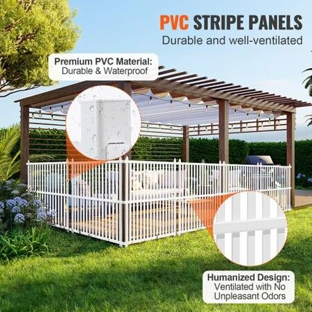 1.22m W x 1.22m H Vinyl Privacy Fence Panels, Air Conditioner Fence, Outdoor Privacy Screens for Trash Can, Pool Equipment Enclosure, Privacy Screen Kit Strip Panels (2 Panels)