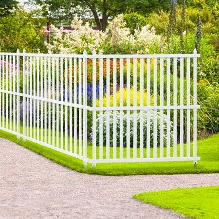 1.22m W x 1.22m H Vinyl Privacy Fence Panels, Air Conditioner Fence, Outdoor Privacy Screens for Trash Can, Pool Equipment Enclosure, Privacy Screen Kit Strip Panels (2 Panels)