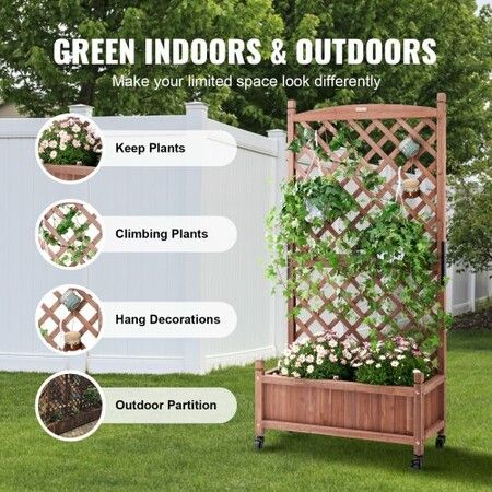 Raised Garden Bed with Trellis Outdoor Raised Planters 30