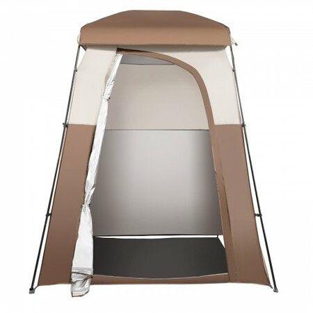 Camping Shower Tent, 66" x 66" x 87" 1 Room Oversize Outdoor Portable Shelter, Privacy Tent with Detachable Top, Pockets, Hanging Rope and Clothesline, for Dressing, Changing, Toilet, Bathroom