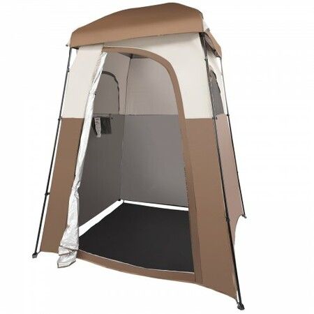 Camping Shower Tent, 66" x 66" x 87" 1 Room Oversize Outdoor Portable Shelter, Privacy Tent with Detachable Top, Pockets, Hanging Rope and Clothesline, for Dressing, Changing, Toilet, Bathroom