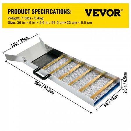 Aluminum Alloy Sluice Box, Compact 36" Mini Sluice Boxes for Gold, Lightweight Gold Sluice Equipment, Portable Sluice Boxes with Miner\'s Moss, River, Creek, Gold Panning, Prospecting, Dredging