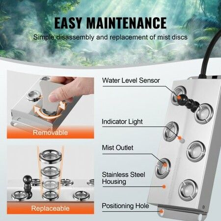 6 Head Ultrasonic Mist Maker 4500mL/H Ultrasonic Fogger IP67 Waterproof