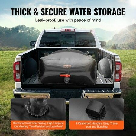 Portable Water Storage Bladder 540L PVC Collapsible Water Tank Black