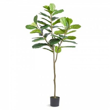 Artificial Fiddle Leaf Fig Tree, 15.2cm, Secure PE Material & Anti-Tip Tilt Protection Low-Maintenance Faux Plant, Lifelike Green Fake Potted Tree for Home Office Warehouse Decor Indoor Outdoor