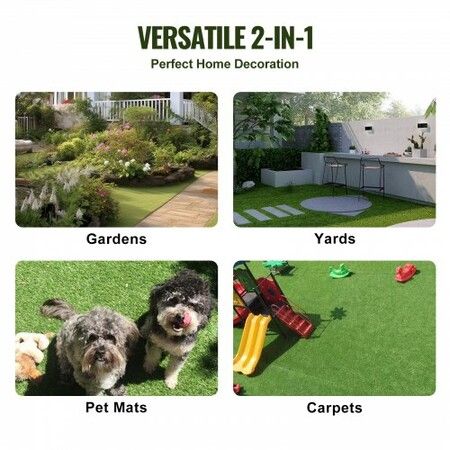 Artifical Grass Tiles Interlocking Turf Deck Set, 18 Pack - 12"x12", Synthetic Fake Grass Self-draining Mat Flooring Decor Pad, Perfect For Multi-Purpose Indoor Outdoor Entryway Scraper Dog Mats