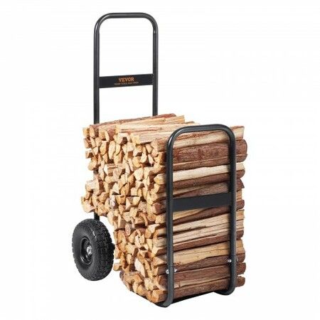 Firewood Log Cart Wood Mover Hauler 250 lbs Capacity on PU Wheels Dolly