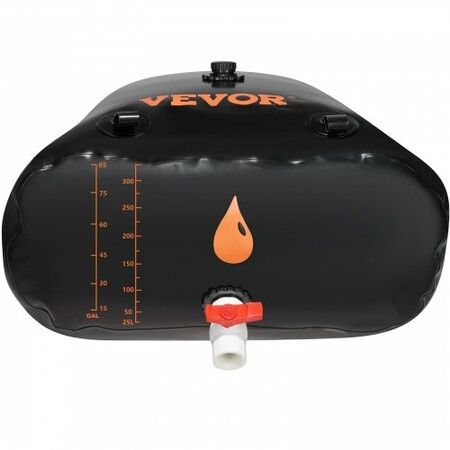 Water Tank Bladder Portable Rainwater Bag 330L PVC Collapsible Black