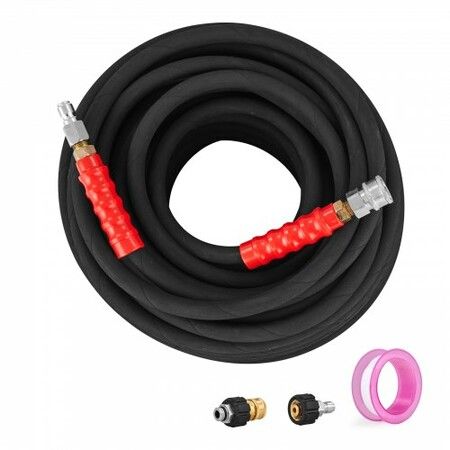 Pressure Washer Hose, 100FT, Kink Free 3/8"-φ14.8 Male, 3/8"-φ15 Female For Most Brand Pressure Washers, 4.9'' Bending Radius, 4800 PSI Heavy Duty Power Washer Extension Replacement Hose