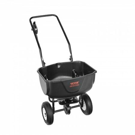 Broadcast Spreader, 60 LB Walk-Behind Turf Spreader with 8" Wheels, Steel Push Fertilizer Spreader, Garden Seeder, and Salt Spreader, Designed for Residential, Farm, and Tough Terrain, Black