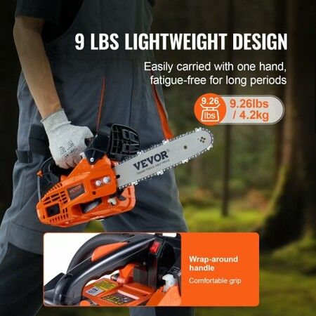 25.4CC 304.8mm Gasoline Chainsaw Powered Wood Cutting Engine Gas Chain Saw