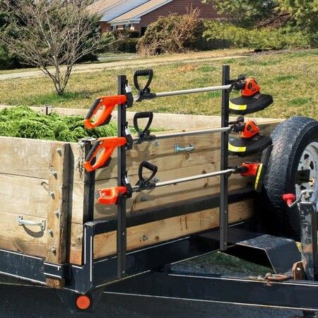 Trimmer Rack, 3 Place Weeder Trimmer Rack, Locking Trim Holder Landscape Trailer Rack Carrier Mount on Open Pickup/Trailer Enclosed Trailers, Pair