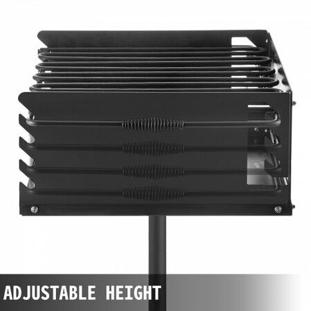 Outdoor Park Style Grill 21 x 21 Inch Park Style Charcoal Grill Carbon Steel Park Style BBQ Grill Adjustable Park Charcoal Grill with Stainless Steel Grate Outdoor Park Grill, In-ground Pillar