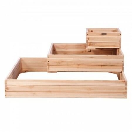 Wooden Raised Garden Bed Planter Box 44.5x44.5x20.1" Flower Vegetable Herb