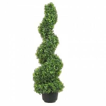 Artificial Topiaries Boxwood Trees, 7.6cm Tall (2 Pieces) Faux Topiary Plant Outdoor, All-year Green Feaux Plant w/ Replaceable Leaves for Decorative Indoor/Outdoor/Garden