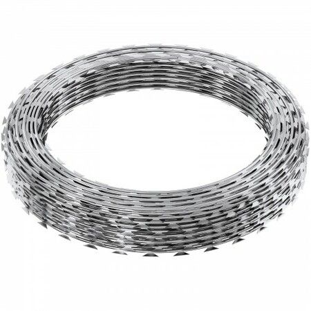 Razor Wires, 246 ft Razor Barbed Wire, 5 Rolls Razor Wire Fencing Razor Fence, Razor Ribbon Barbed Wire Galvanized Razor Wire Fence, Rolls Razor for Garden