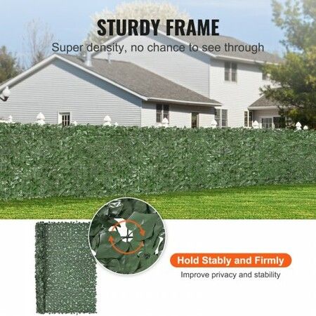 Ivy Privacy Fence, 2440 x 1830 mm Artificial Green Wall Screen, Greenery Ivy Fence with Strengthened Joint, Faux Hedges Vine Leaf Decoration for Outdoor Garden, Yard, Balcony, Patio Decor