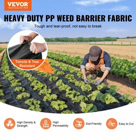 13FTx60FT Premium Heavy Duty Weed Barrier Landscape Fabric, 5OZ Woven Geotextile Fabric Under Gravel, High Permeability for Weed Blocker Weed Mat, Driveway Fabric, Weed Control Garden Cloth